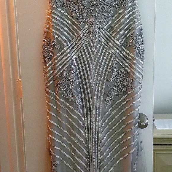 Mother Of The Bride Exquisite silver gown. - Picture 10 of 16